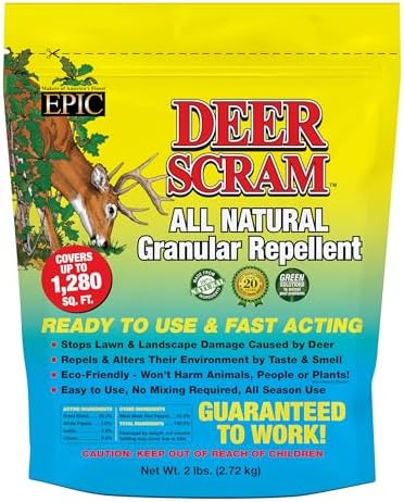 Deer Scram All Natural Granular Repellent - All-Natural, Animal, People and Pet Safe Granule Repellents (2.5 lb Shaker)