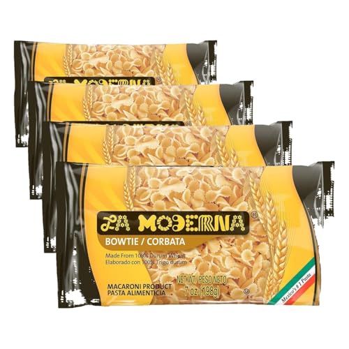 La Moderna Bow Tie Corbata Pasta, 7 oz, Pack of 1 | Bow tie corbata pasta for soups, salads, and family meals; semolina and durum flour; Non-GMO; kosher