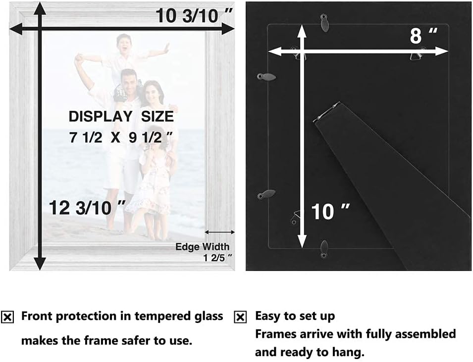 LaVie Home 8x8 Picture Frames (1 Pack, Gold) Square Photo Frame Set with High Definition Glass for Wall Mount & Table Top Display