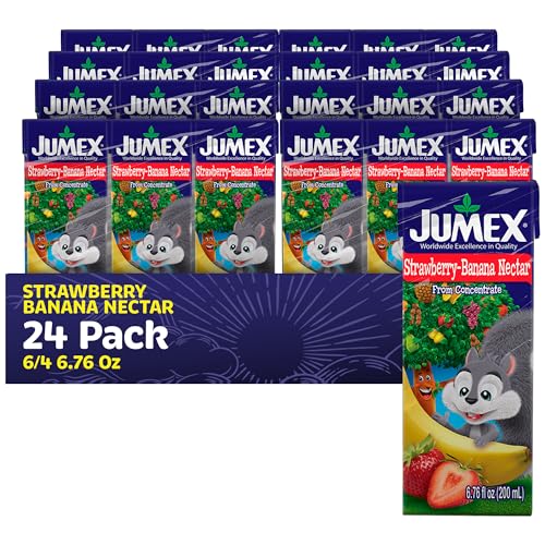 Jumex Apple Nectar Juice Boxes for Kids - Apple Juice Box with Straw - Mini Drinks for Kids - Made with Fresh Fruit Puree Concentrate - School Snacks & Smoothie Mix - 6.76oz, 24 Pack