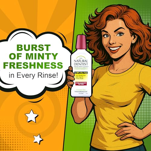 The Natural Dentist Peppermint Twist Mouthwash, No Alcohol & No Fluoride, Plant-Based Daily Rinse that Refreshes & Comforts the Mouth, 16.9 fl oz