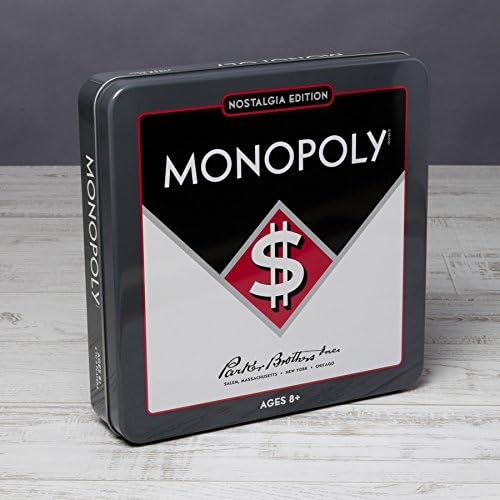 Monopoly Nostalgia Edition Board Game in Collectible Tin by WS Game Company - Vintage Style Property Trading Board Games for Ages 8+