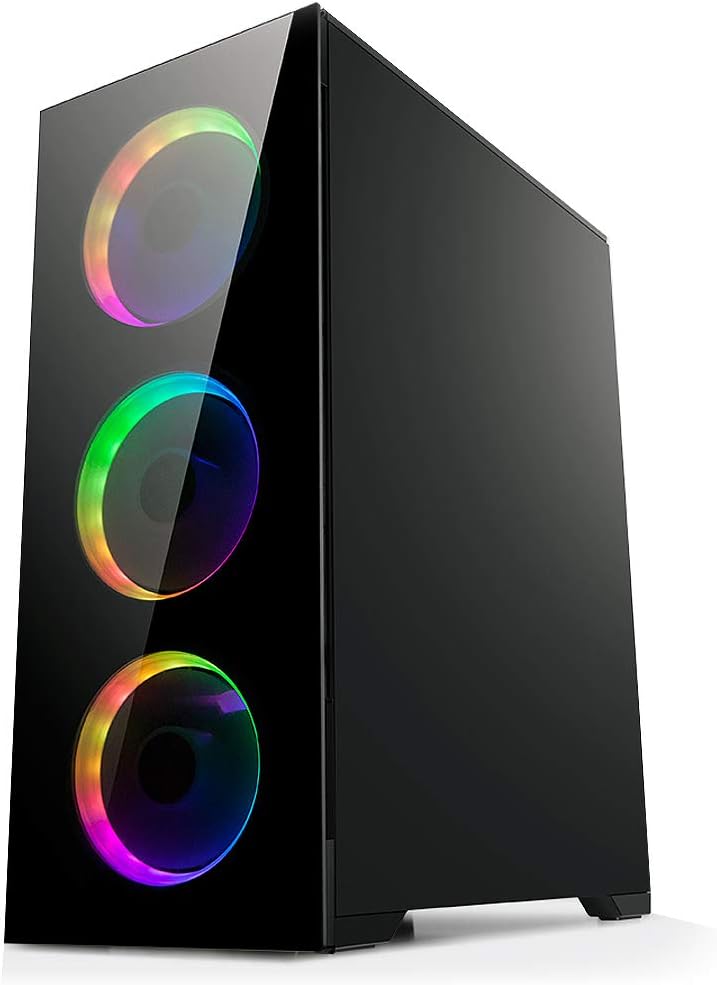 Bgears b-Voguish Gaming PC Case with Tempered Glass panels, USB3.0, Support E-ATX, ATX, mATX, ITX. (Fans are sold separately)