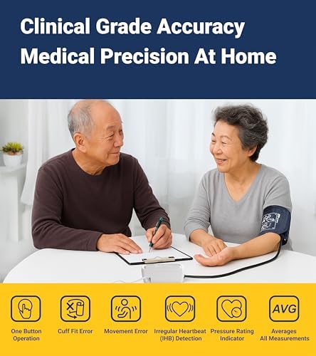 A&D Medical UA-767F Blood Pressure Monitor, 4 Users, Wide Cuff 8.6-16.5" | Wide-Range Cuff (8.6-16.5"), One Button Operation, 60 Readings Per User (4), Cuff Fit Detection Error, Includes 4 Batteries