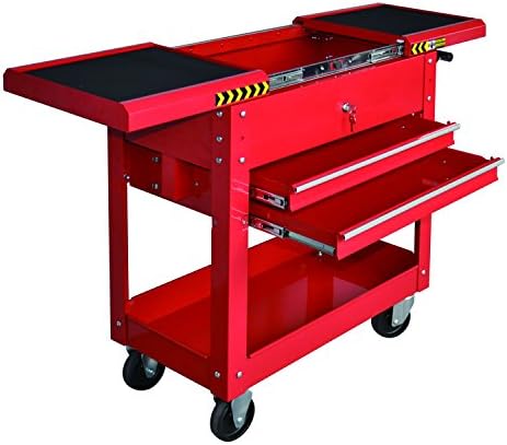 Pro-Lift M-0004 Rolling Tool Cart Box, 350 lbs Capacity Heavy Duty Utility Service Cart with 2 Drawers & Lockable Sliding Top