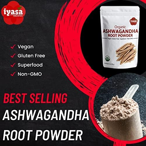 Iyasa Holistics Organic Ashwagandha Powder 16 oz – Natural Superfood Powder to Support Calm