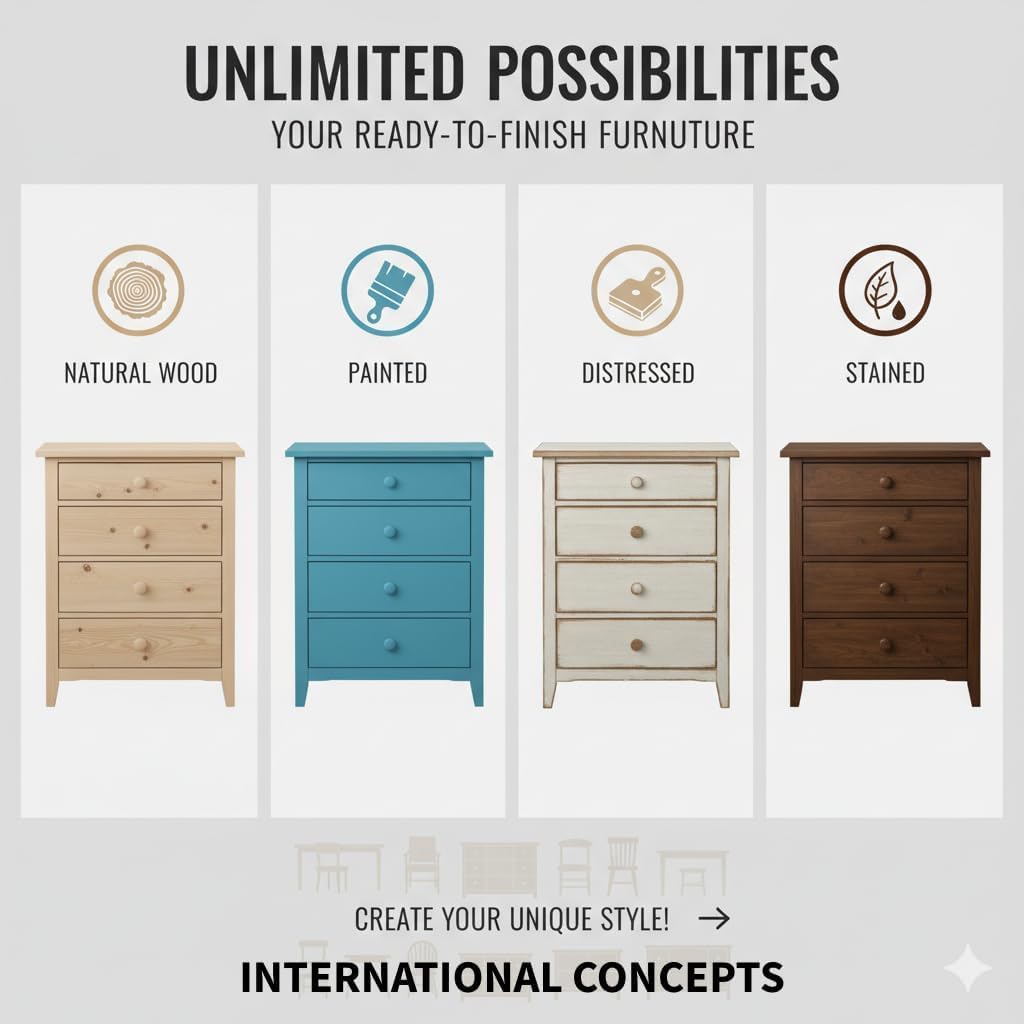 International Concepts Unfinished Franklin Entertainment Center, Unfinished