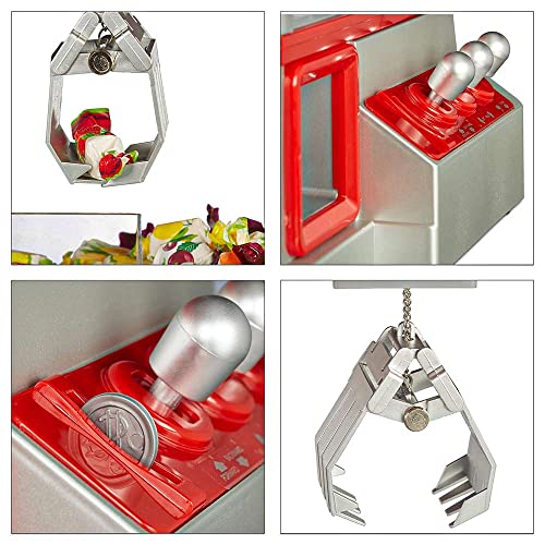 Mikamax - Candy Grabber - Arcade Game - Home Cake Machine - Claw Machine - Mini Fair Game Machine - Red - Candy Machine with Grip Arm