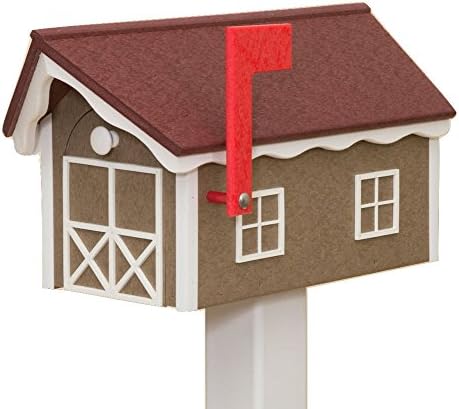 Recycled Poly Plastic Barn Mailbox USA Handmade (Weatherwood)