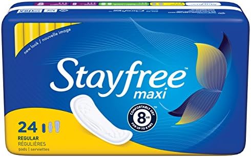 Stayfree Reg Maxi Pad c Size, 24 Count (Pack of 1), Regular