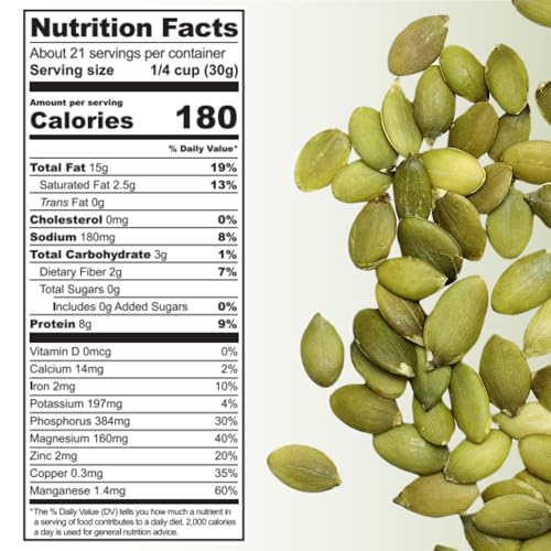 Harvested For You Sea Salted Sprouted Pumpkin Seeds, 22oz Bag, Non GMO, Paleo, Gluten Free, Vegan, Organic, Plant Based, Keto
