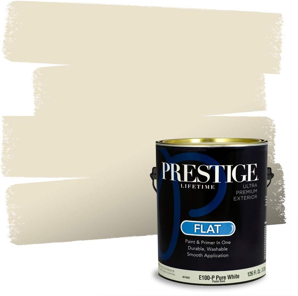 PRESTIGE Paints Exterior Paint and Primer In One, 1-Gallon, Flat, Comparable Match of Sherwin Williams* Coastal Plain*