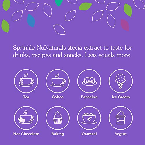 NuNaturals Organic 100% Pure Stevia Extract Powder Sweetener, 1 oz