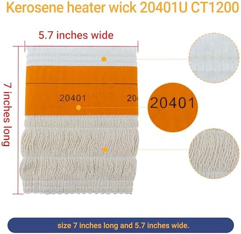 KUROKU Heater Oil KEROSENE Lamp Wick 20401U CT1200 5.7''wide x 7"long compatible with Duraheat Dyna Glo RMC55-R7 RMC55-R7B Envirotemp Heatmate