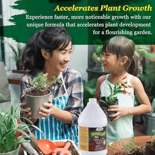 Medina Garrett Juice Plus Liquid Fertilizer, Houseplants & Garden - 1 Qt | Foliar Spray & Soil Drench | Vegetables, Flowers, Lawns & Trees | Seaweed & Fish Hydrolysate | Feed Every 1-2 Weeks