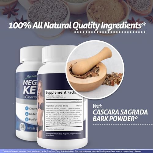 Mega Keto Diet + Cleanse - Help Reduce Gut Bloat - Blast Out Carbs to Support Ketosis Cleanse - Digestive Cleansing Ketogenic Support - Body Cleanse