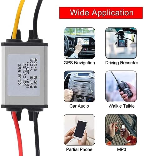 2PCS DC Buck Converter Voltage Regulator DC 8-22V to 3-15V 5V 12V 3A Step-Down Module Waterproof Car Power Converter Compatible with Led Light Car
