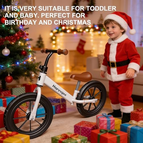Toddler Balance Bike, 14" Lighting Wheels, Air Tires, Kids' Balance Bikes for 3-6 Years Old with Adjustable Seat