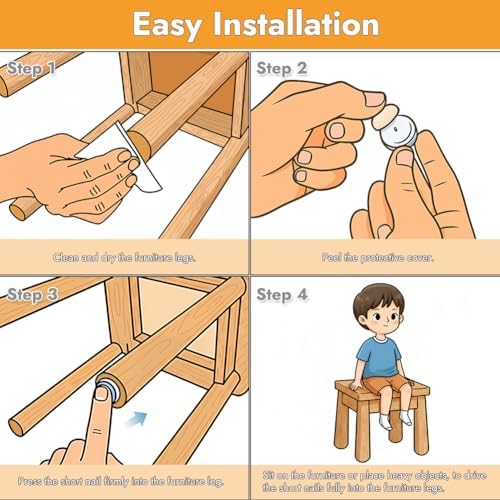 Teflon Furniture Sliders, 20pcs 1inch Square Furniture Glides with Nail for Carpet Tile Hardwood (Grayish Blue)