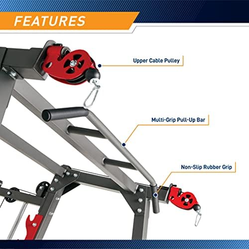 Marcy Smith Machine Home Gym System SM-4903, All-in-One Strength Training Cage with Weight Bench, Pulley, Squat Rack & Workout Station