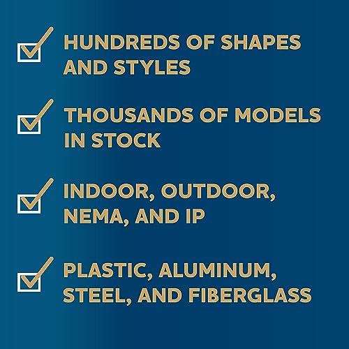 BUD Industries NBF-32014 Plastic Indoor NEMA ABS, 7.72" L x 7.72" W x 5.71" D, White