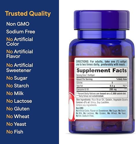 Puritan's Pride Coenzyme CoQ10 200mg, 240 Softgels