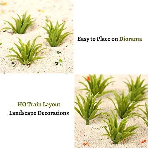 Yetaha 50pcs Green Shrubs Bush Model, Aritificial Plants, Railway Wargame Park Diorama Scenery HO 3.5cm