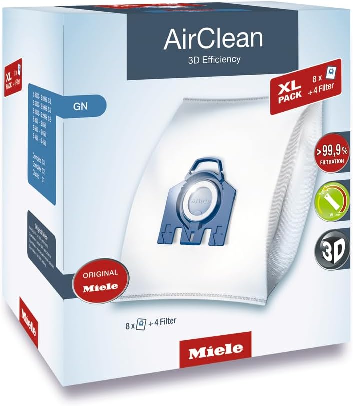 Miele GN Vacuum Cleaner Bags, XL-Pack for Select Miele Canister Vacuums