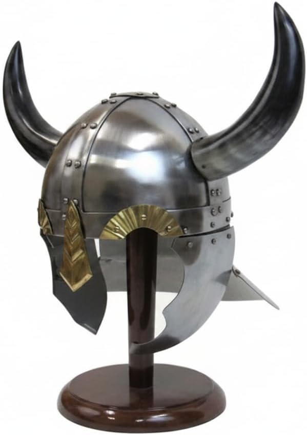 Horned Viking Helmet W/ Neck and Ear Guards - Wearable Costume Armor