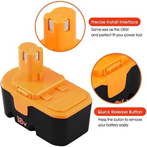 Munikind 3600mAH Ni-Mh P100 Replacement for Ryobi 18V Battery P101 ABP1801 | ABP1803 BPP1820 Compatible with Ryobi Battery 18 Volt Tools 130224028