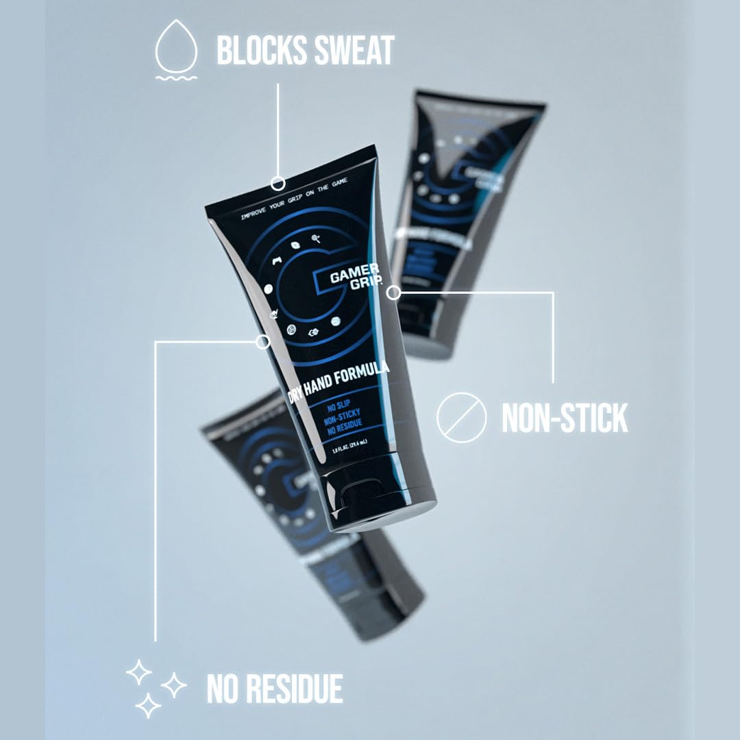 Gamer Grip Gaming Cream for Sweaty Hands | Chalk-Free Liquid Formula, Improve Performance, Control & Precision, Made in USA