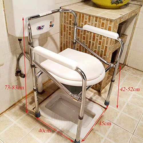 Height Adjustable Bariatric Toilet Seat Folding Bedside Commode Chair with Safety Steel Frame,Tool-Free Assembly,for Easy Transfer