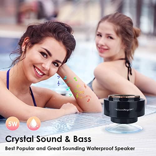 XLEADER, Upgraded, Pro Shower Speaker, Certified IPX7 Waterproof Bluetooth Speaker, with Suction Cup, Silicone Lanyard, 8W Crystal Sound&Rich Bass