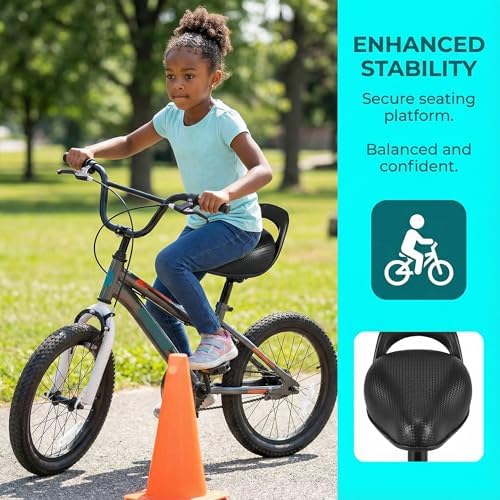 Kids Bike Seat Replacement - Comfortable Padded Bicycle Saddle for 12 14 16 Inch Boys Girls Bikes Soft Breathable Cushion for Mountain Road Cycling