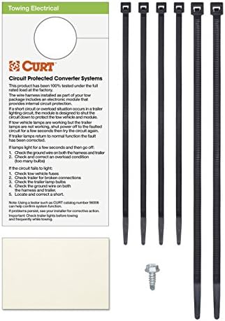 CURT Class 3 Trailer Hitch 2" Receiver with 4-Way Flat Output Custom Wiring Harness fits 2005-2015 Tacoma | Resists Rust, Chipping