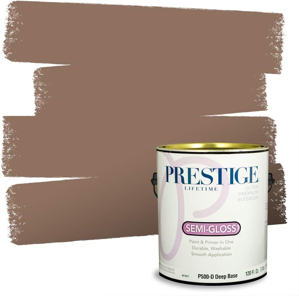 PRESTIGE Paints Exterior Paint and Primer In One, 1-Gallon, Flat, Comparable Match of Sherwin Williams* Sable*