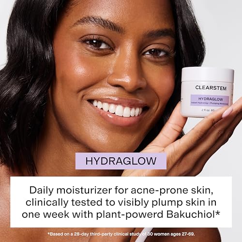 CLEARSTEM - HYDRAGLOW Stem Cell Moisturizer - Bakuchiol + Squalene - Youthful Skin Face Moisturizer - All Skin Types - Facial Skin Care Products