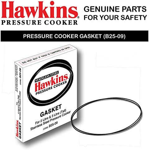 Hawkins Gasket Rubber for Stainless Steel Pressure Cooker - 2-3L Tall size (Black), SS Contura 3L