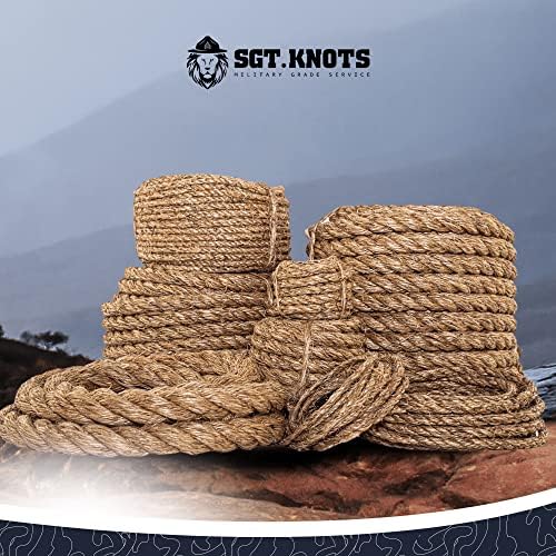 Twisted Manila Rope, Natural 3-Strand Fiber Rope for Landscaping, Decor, Railings, DIY Projects & Utility Use, Rustic for Indoor & Outdoor Applications - 1 in x 25 ft