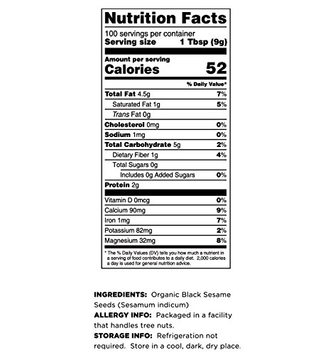 Terrasoul Superfoods Organic Black Sesame Seeds, 2 Lbs - Raw | Unhulled | Lab-Tested