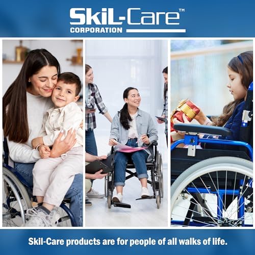 Skil-Care Foam-Padded Lateral Arm Trough Support Tray, Universal Chair Fit | 706142, Mounts to Any Chair with Armrest, Stabilizes and Supports Upper Trunk, Nylon Wipe-Clean Cover, Blue, Universal Fit