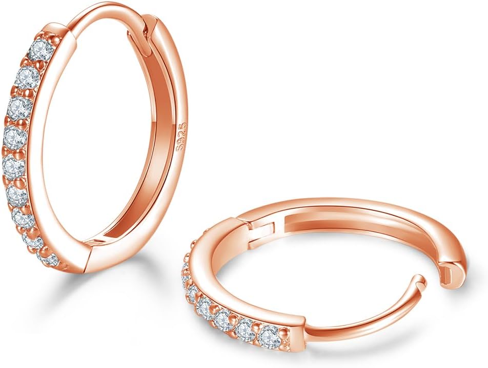 Dlihc 6 Pairs Sterling Silver Hoop and Stud Earrings Set for Women Men