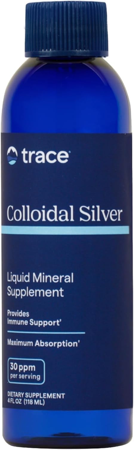 Trace Minerals Colloidal Silver Liquid Supplement, 16 oz | 30 PPM bio-active hydrosol, 99% pure silver, no additives or preservatives, distilled water base, super-oxygenated