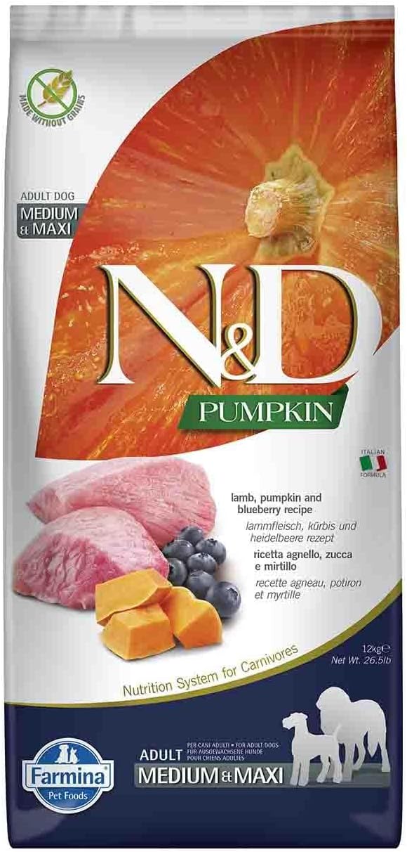 Farmina - Natural & Delicious Pumpkin Grain-Free Lamb & Blueberry Dry Dog Food, 26.4lb Bag