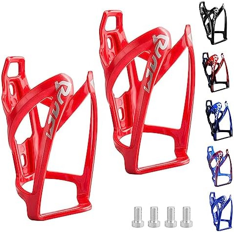 Suruid Bike Water Bottle Cage Ultra-Light Bicycle Bottle Holder Universal Bike Cup Holder Rack for Bicycle, Cycling, MTB, Road/Mountain Bikes 2 Pack - Black