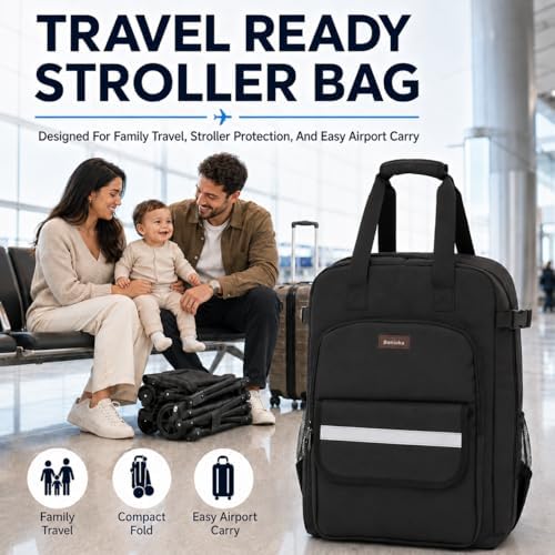 Stroller Backpack for Airplane Compatible with GB Pockit & Pockit Air Plus | Stroller Travel Bag with Pockets, Padded Protective Gate Check Bag