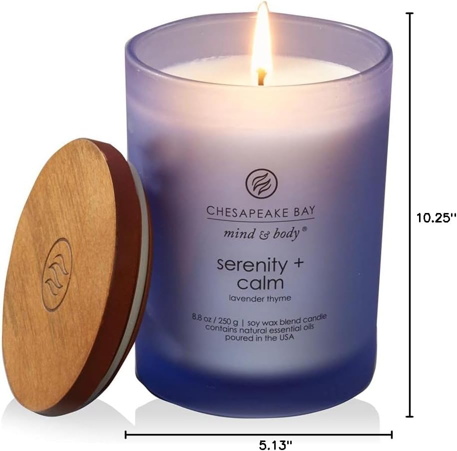 Chesapeake Bay Balance + Harmony Scented Candle Water Lily Pear Fragrance 50 Hours Burn Time Warm & Decorative Soy Wax Blend