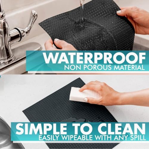 Shelf Liner, Drawer Liner & Kitchen Cabinet Liner – Thick Waterproof Rubber Refrigerator Liners, Fridge Mat, Wire Shelf Cover for Dresser, Pantry