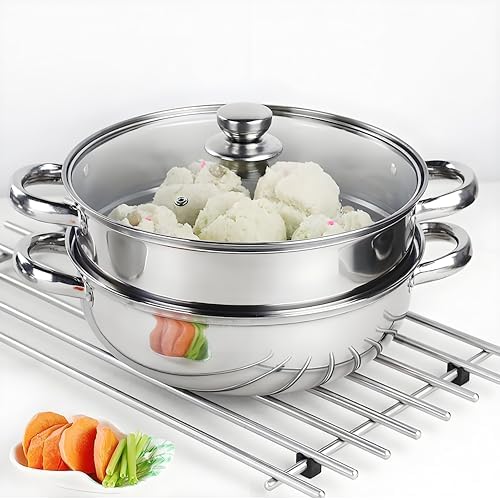 Vegetable Steamer Basket, Stainless Steel Folding Steamer Basket Insert for Veggie Fish Seafood Cooking