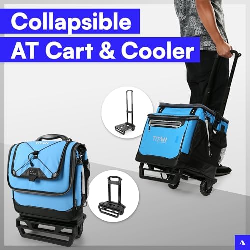 Titan by Arctic Zone Deep Freeze Wheeled Cooler - 60 Can Rolling Cooler with Deep Freeze Insulation and Detachable All-Terrain Cart with Wheels
